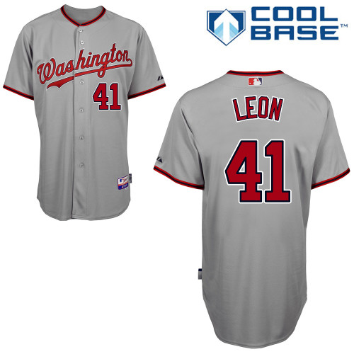Sandy Leon #41 MLB Jersey-Washington Nationals Men's Authentic Road Gray Cool Base Baseball Jersey